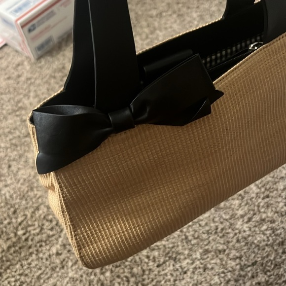 Preston & York Straw Top Handle Bag with Black Bow | Coastal Chic - Picture 9 of 9